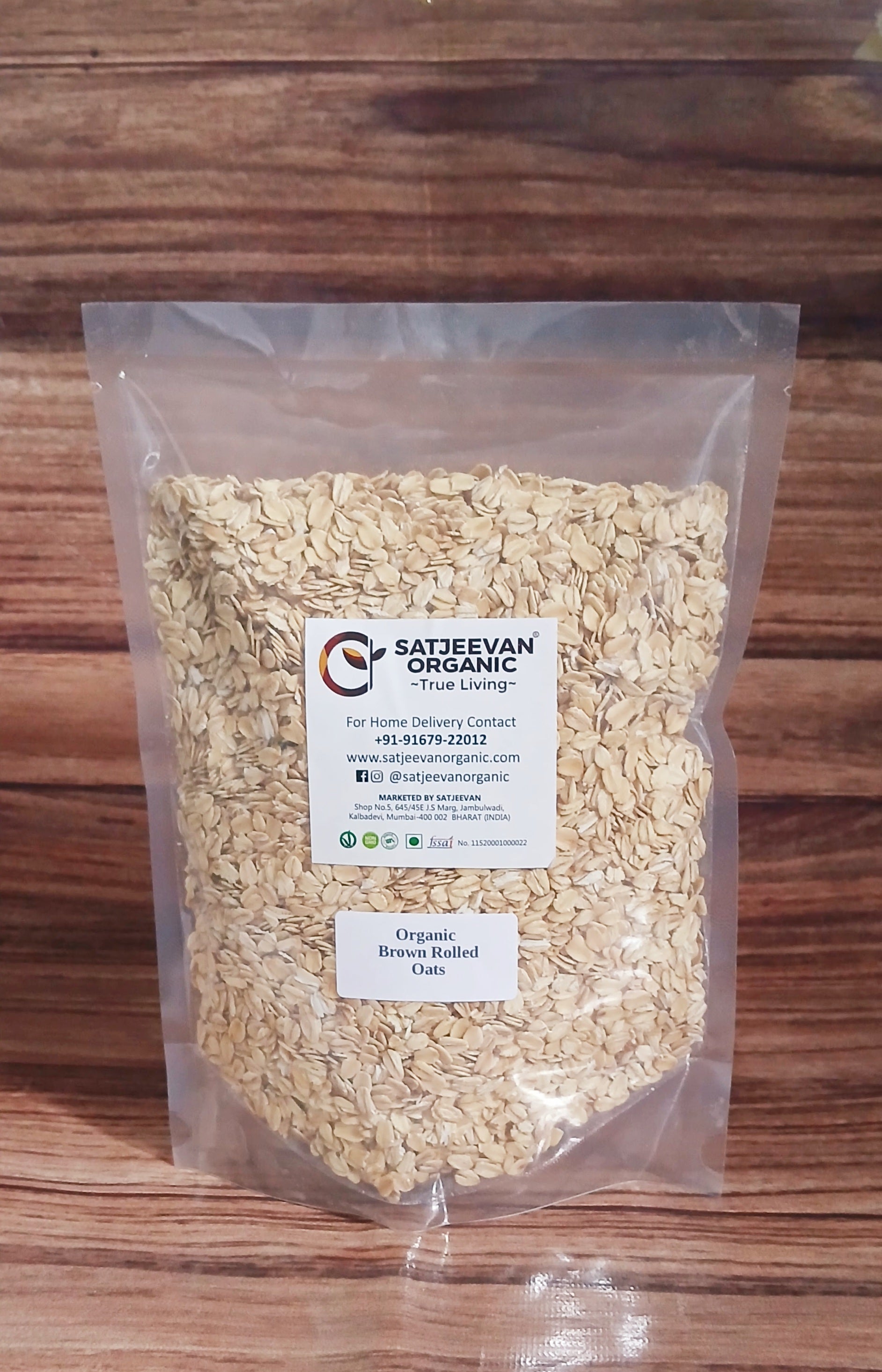 Organic Brown Oats Rolled 500g