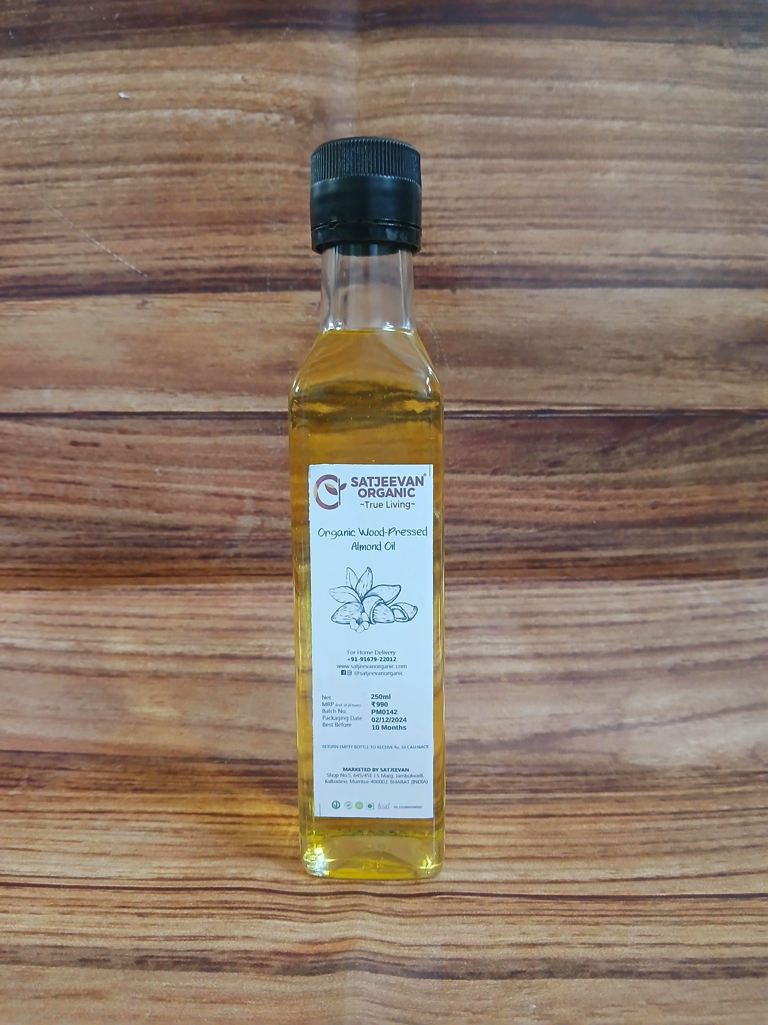Organic Wood-Pressed Almond Oil 250ml