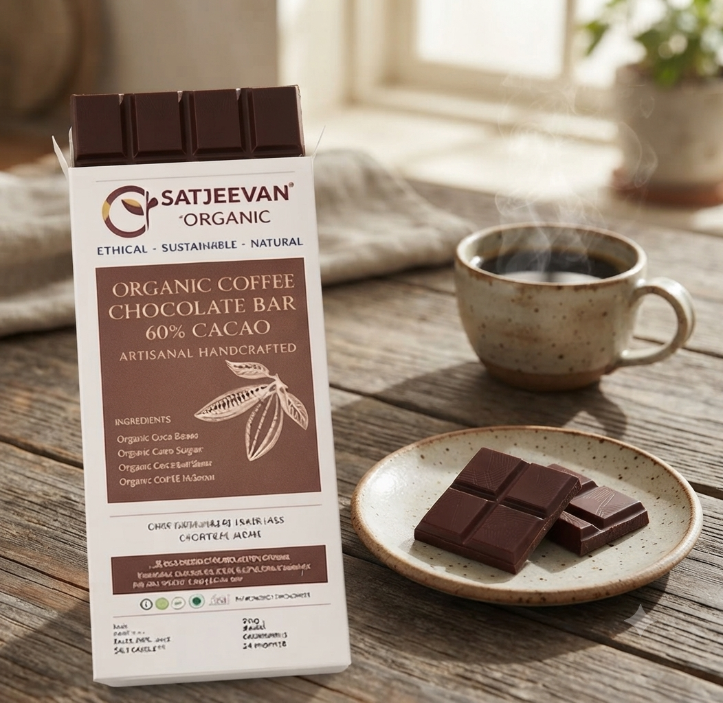 Organic Coffee Chocolate Bar 60% Cacao 70g
