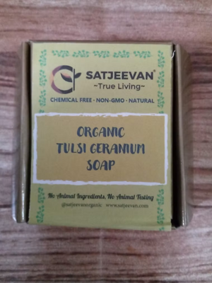 Organic Tulsi Geranium Soap 100g