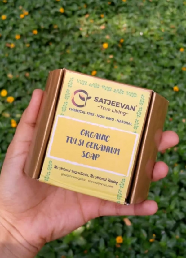 Organic Tulsi Geranium Soap 100g