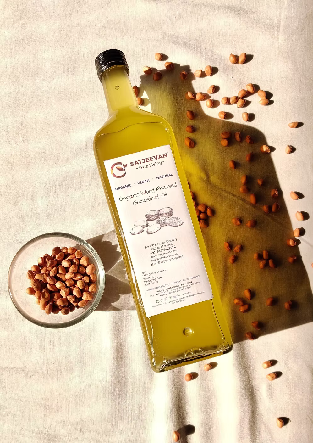 Organic Wood-Pressed Groundnut Oil