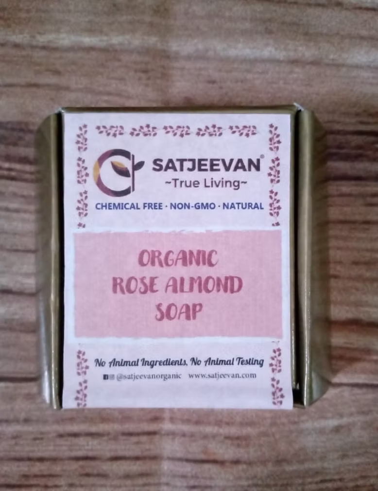 Organic Rose Almond Soap 100g