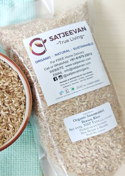 Organic Sona Masuri Brown Rice 1000g