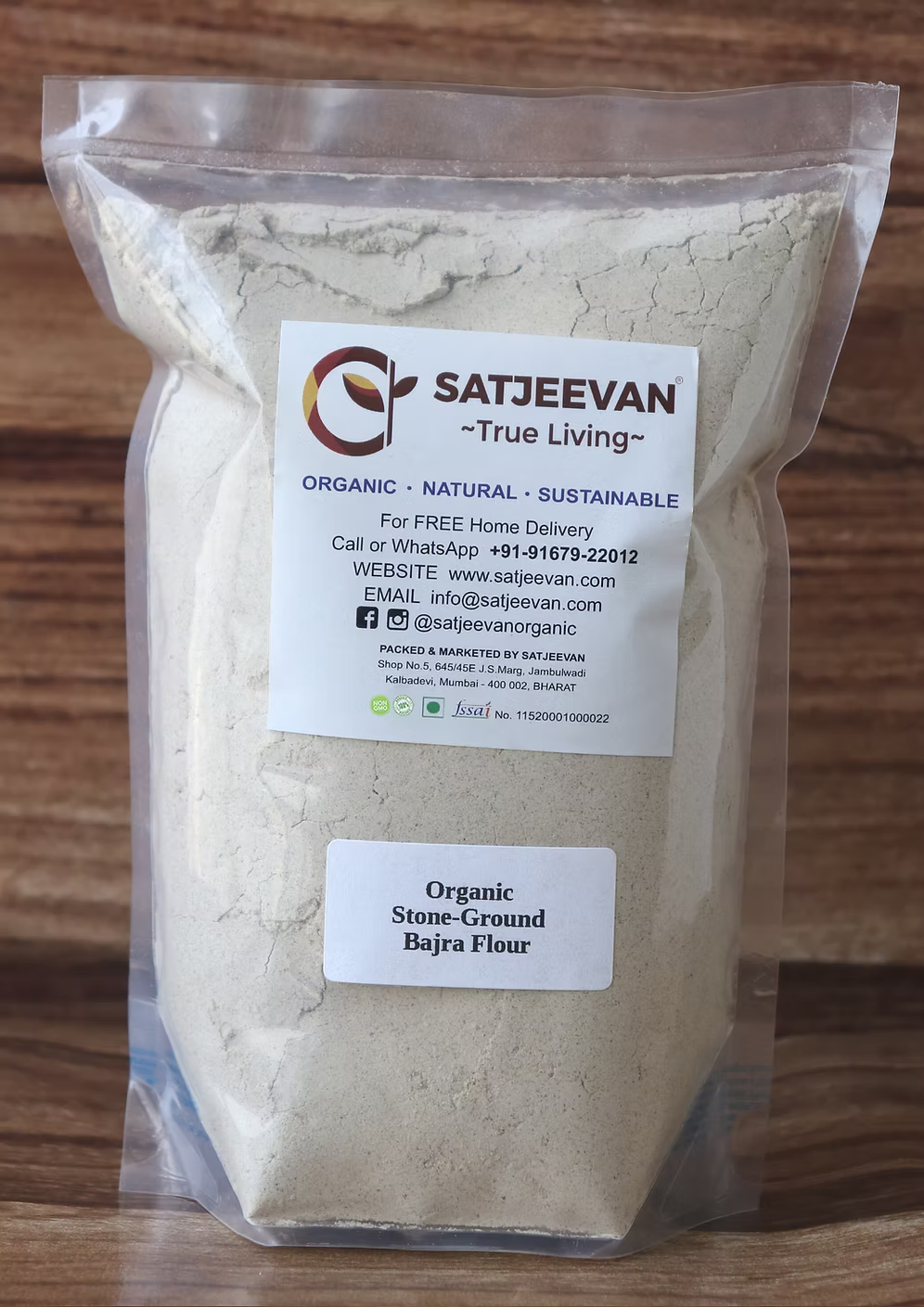 Organic Stone-Ground Bajra Flour 500g