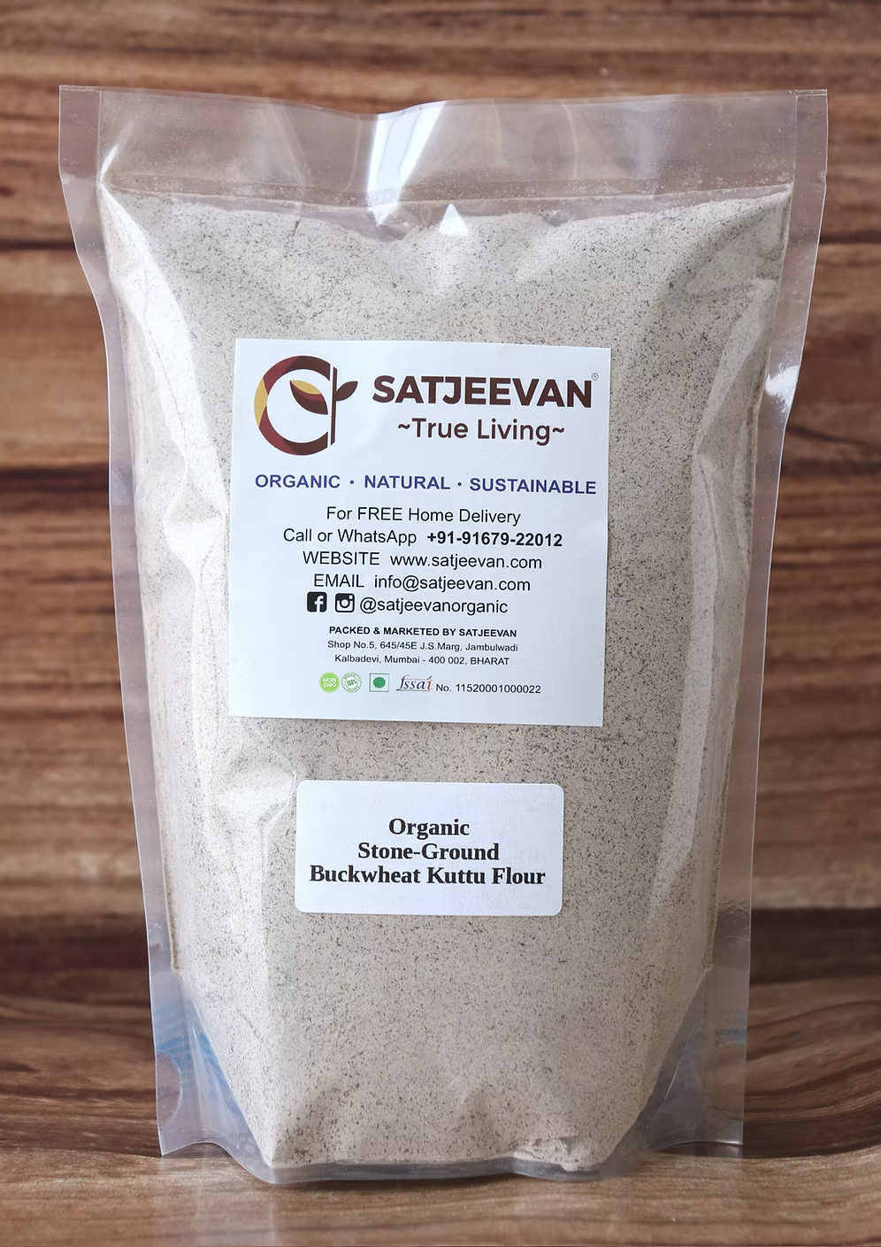 Organic Stone-Ground Buckwheat Kuttu Flour 500g