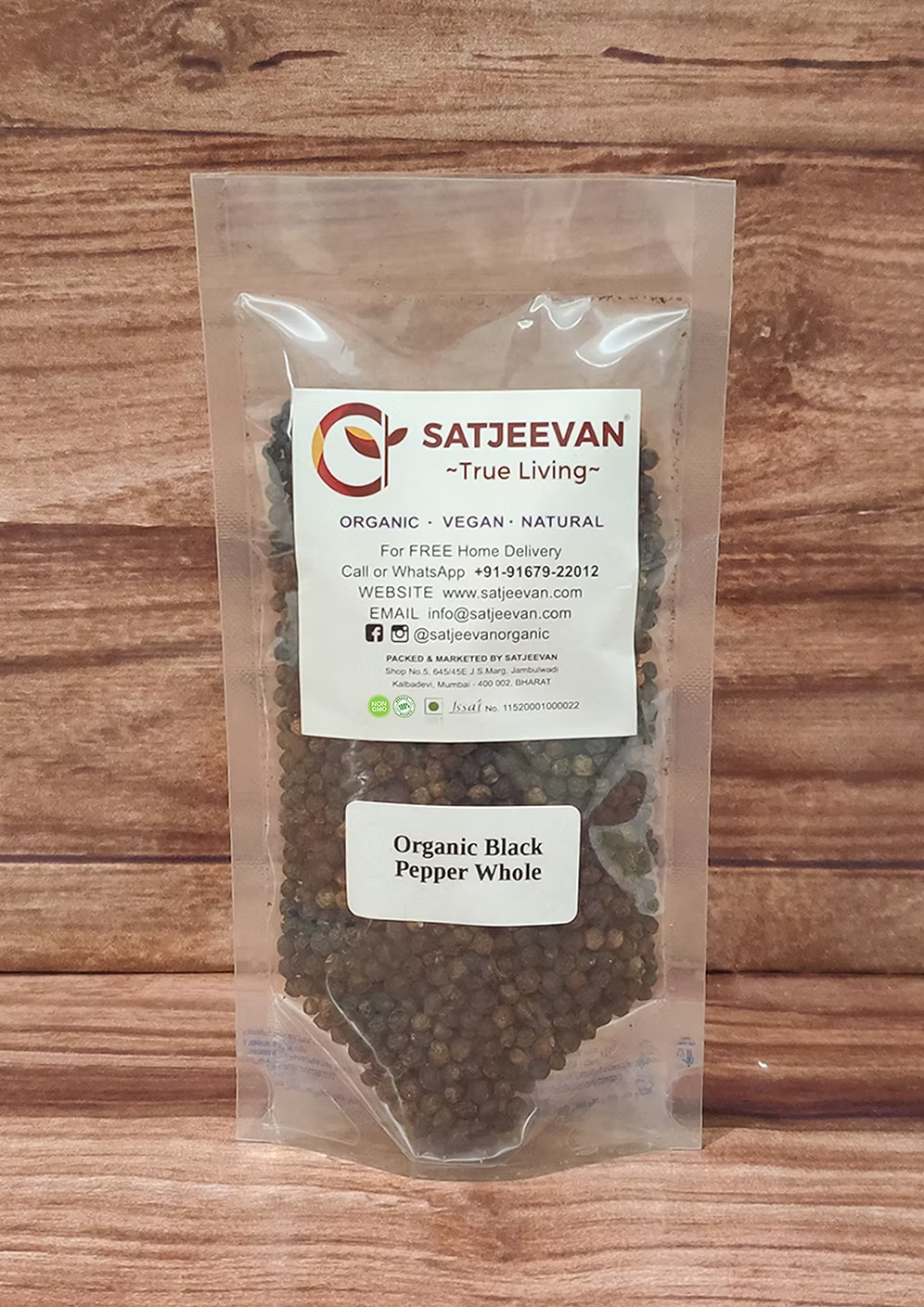 Organic Black Pepper Whole 100g