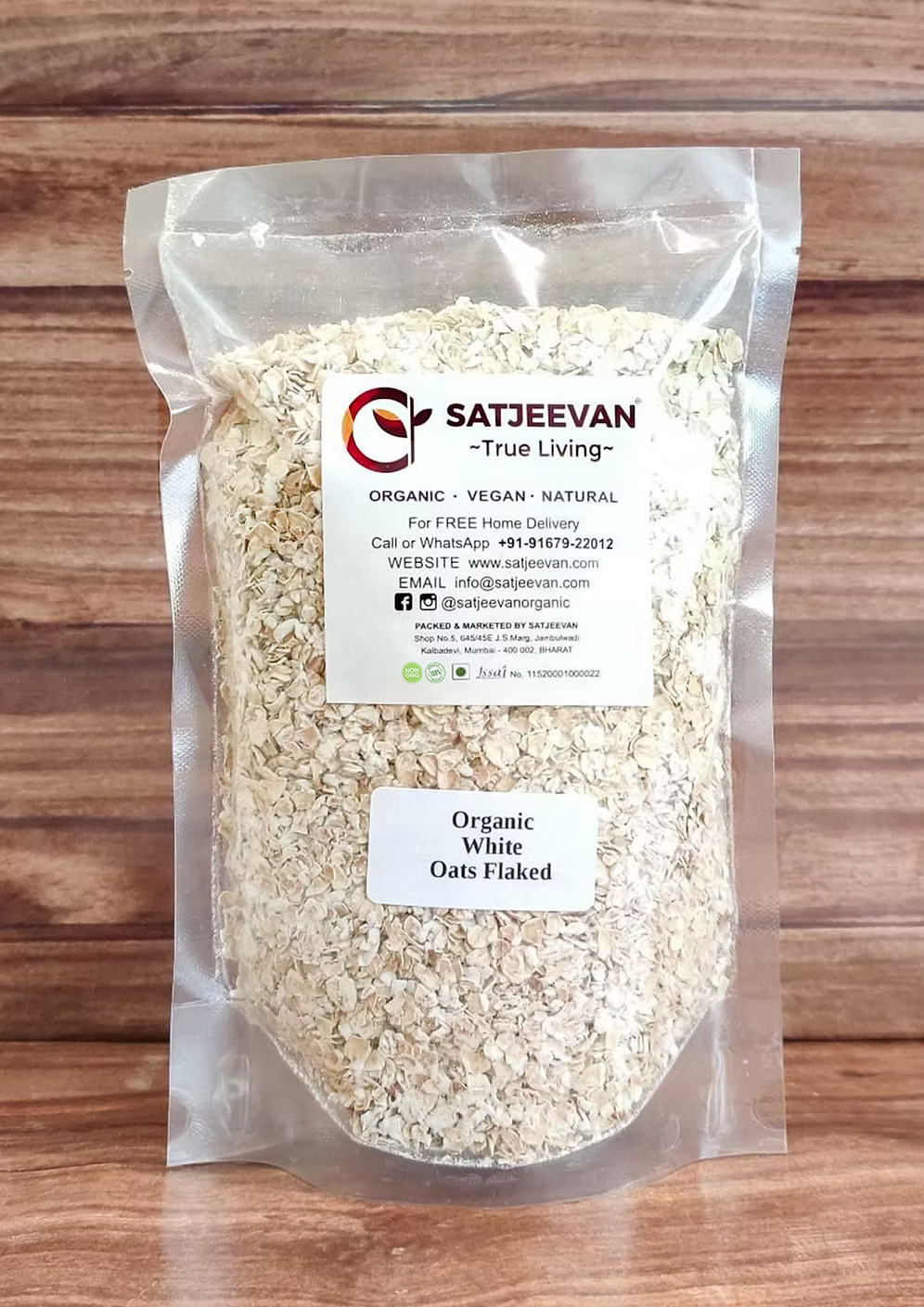 Organic White Oats Flaked 500g