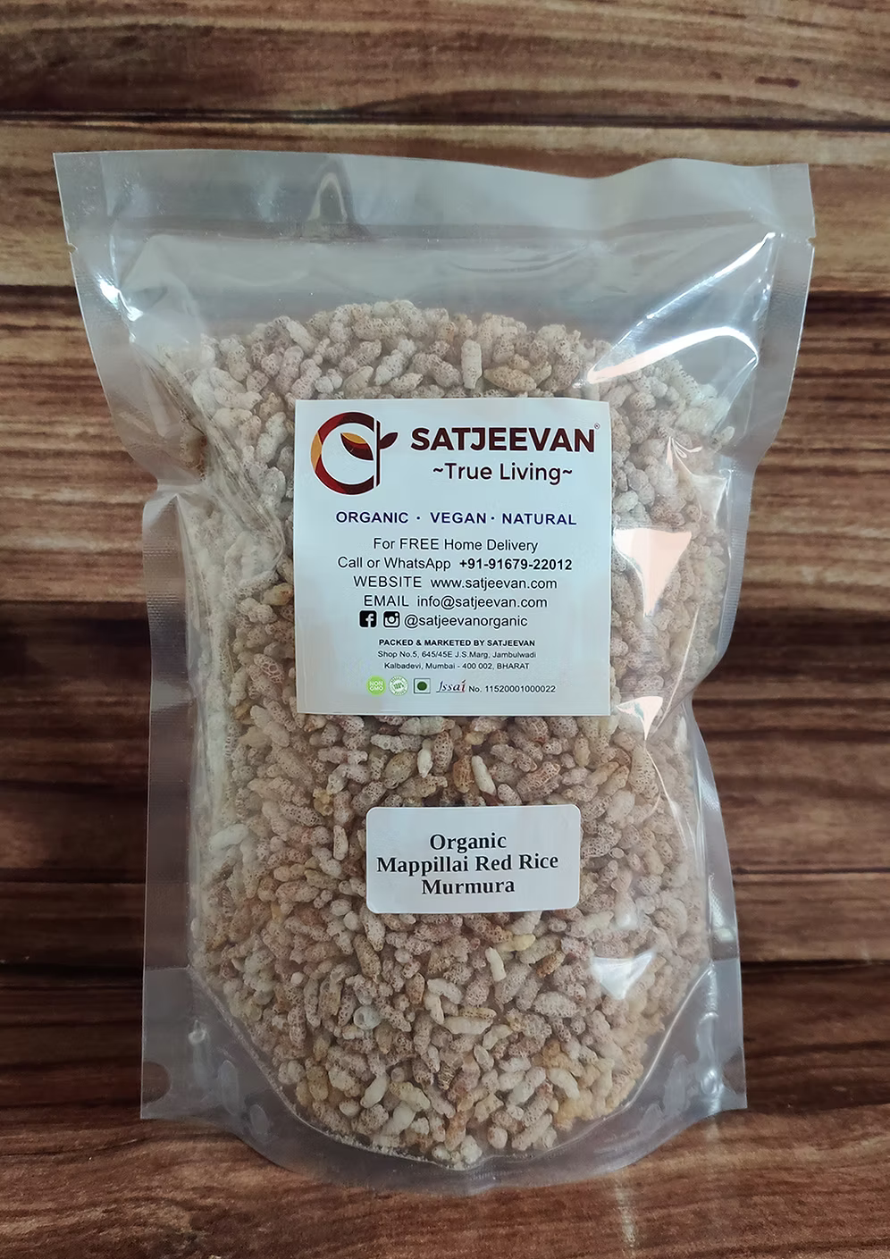 Organic Mappillai Red Rice Murmura 200g