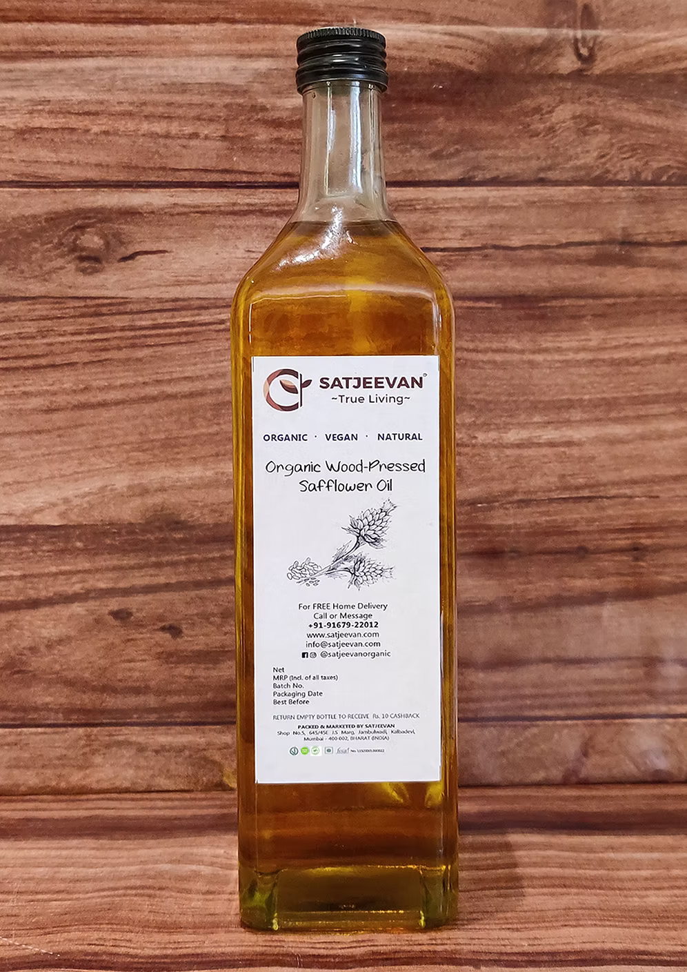 Organic Wood-Pressed Safflower Oil