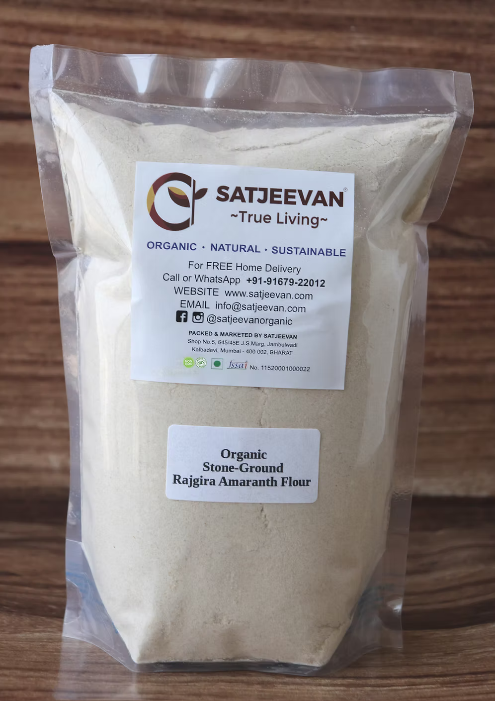 Organic Stone-Ground Rajgira Amaranth Flour 500g