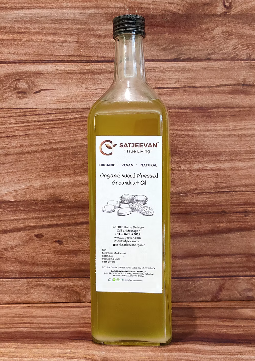 Organic Wood-Pressed Groundnut Oil