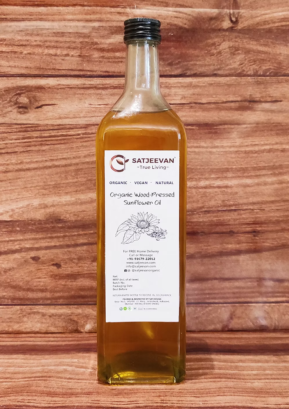 Organic Wood-Pressed Sunflower Oil