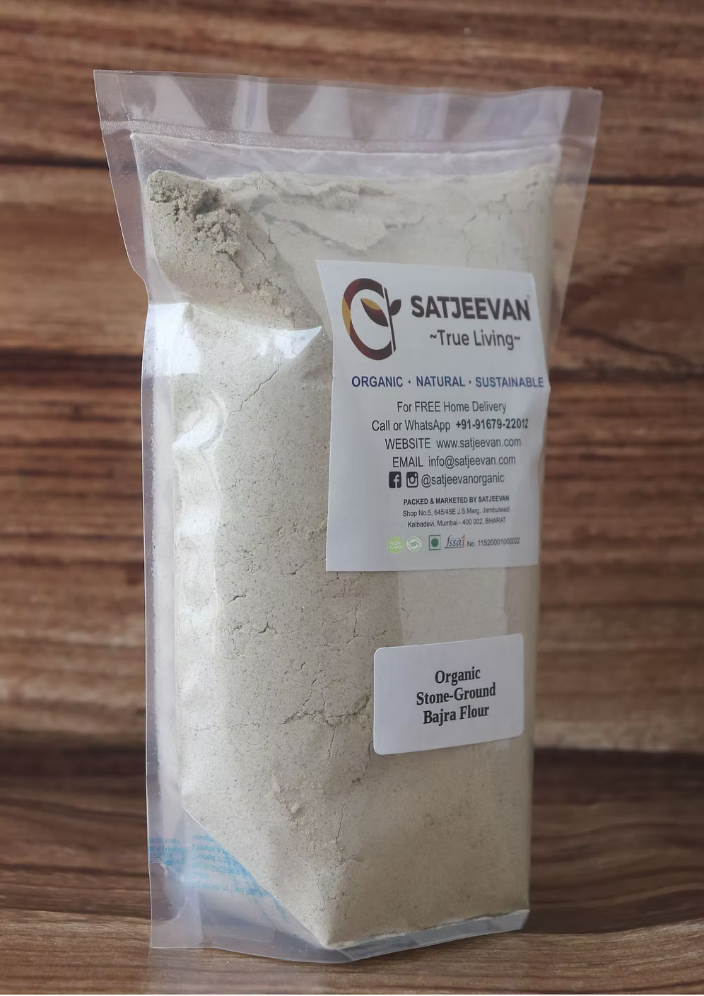 Organic Stone-Ground Bajra Flour 500g