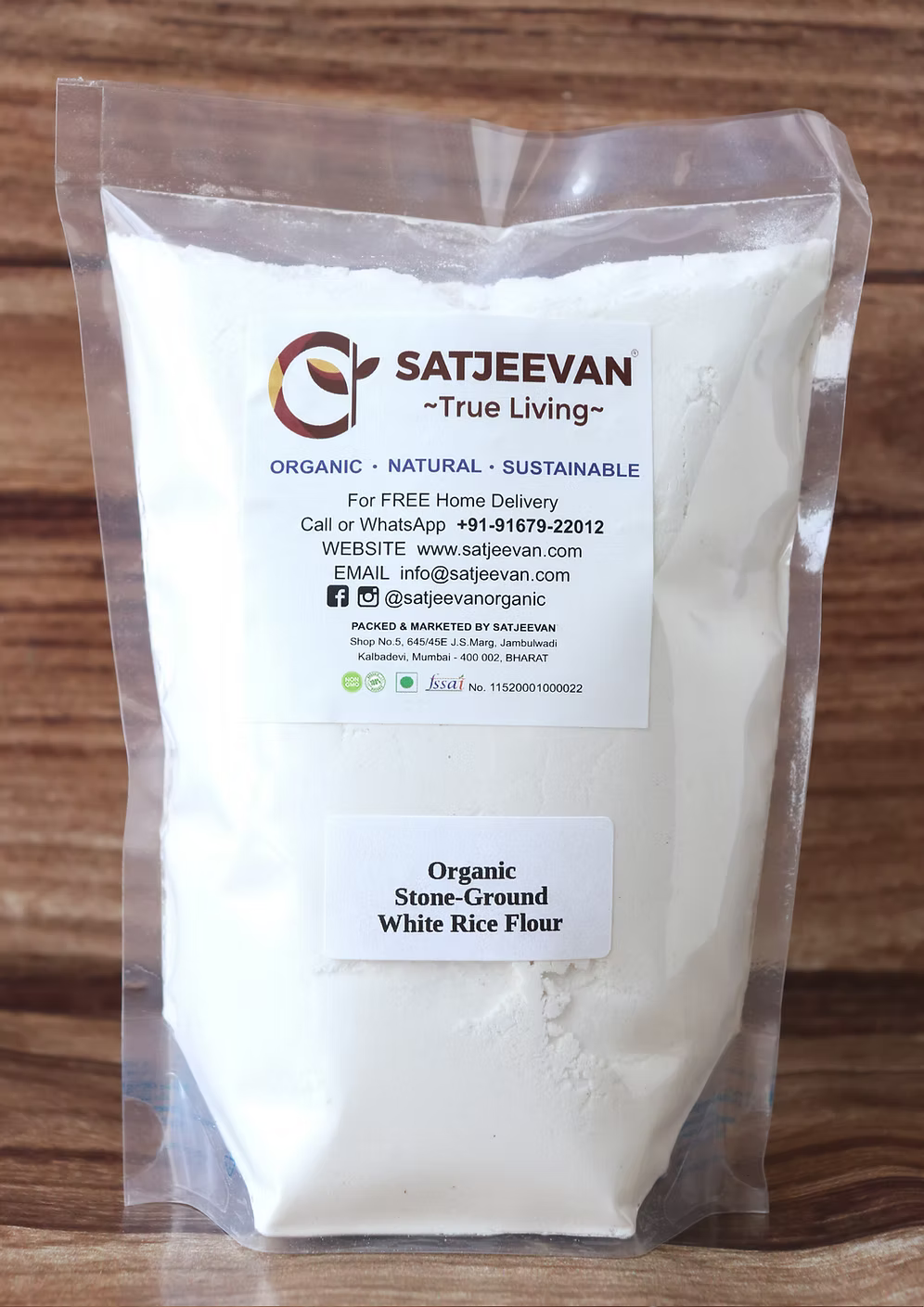 Organic Stone-Ground White Rice Flour 500g