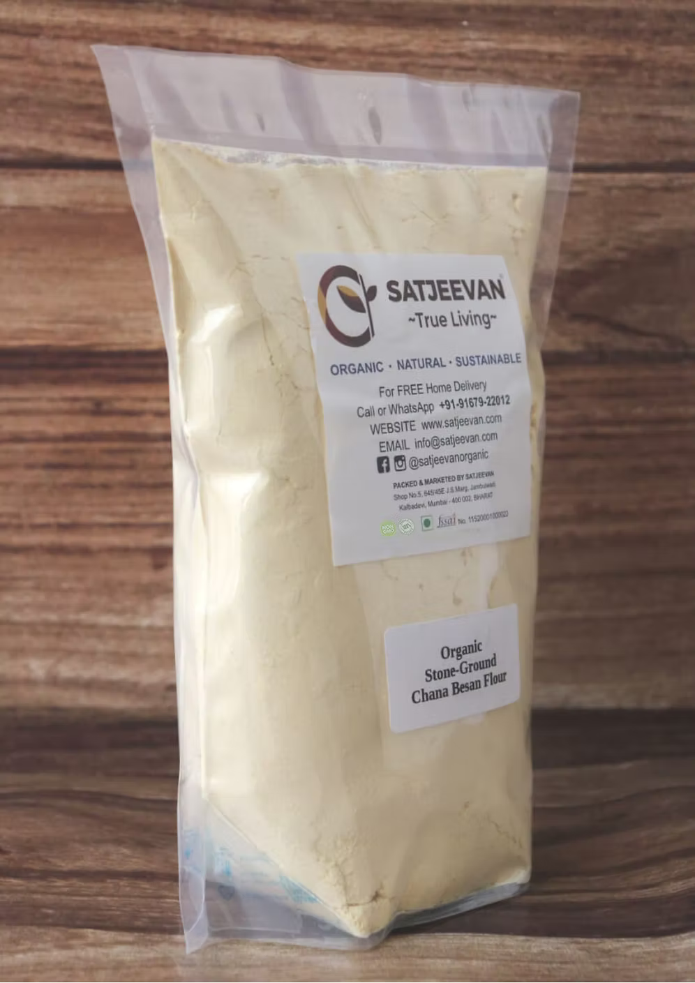 Organic Stone-Ground Chana Besan Flour 500g