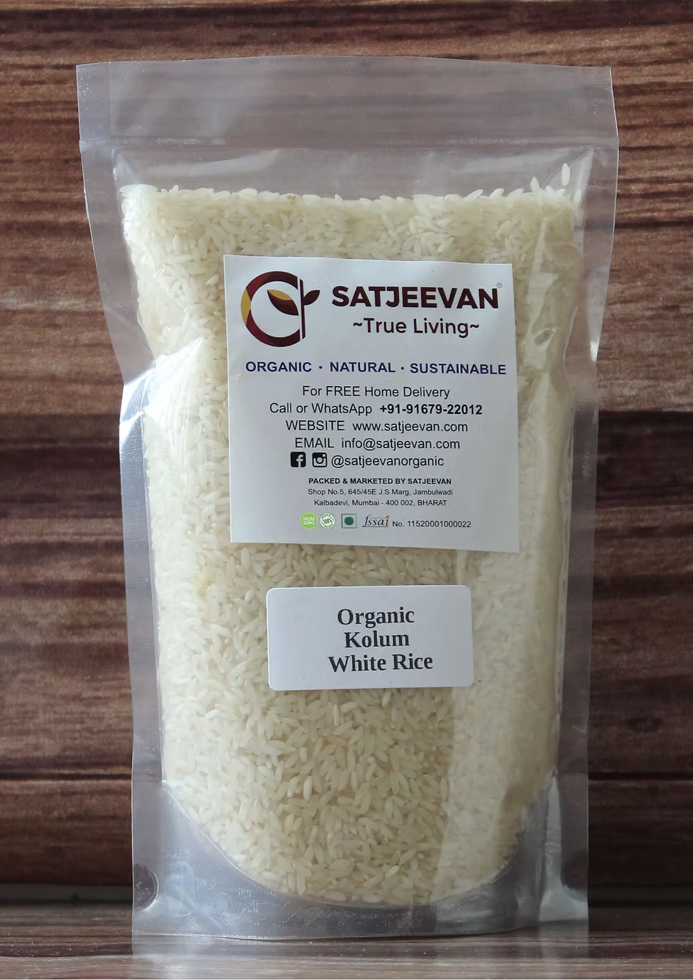 Organic Kolum White Rice 1000g