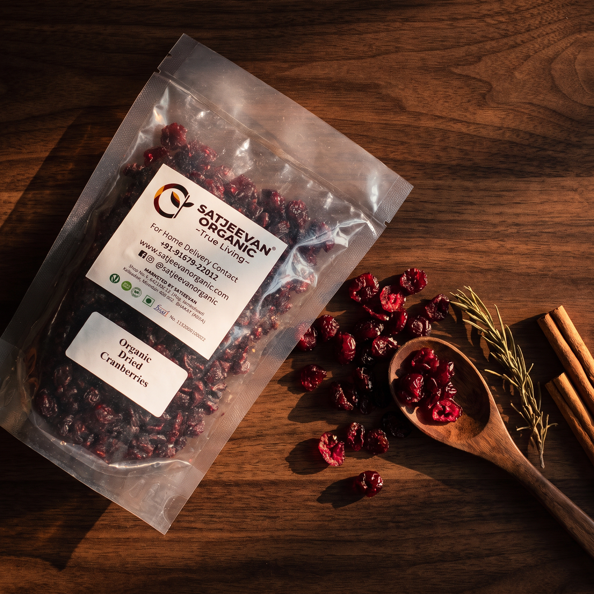 Organic Dried Cranberries 200g