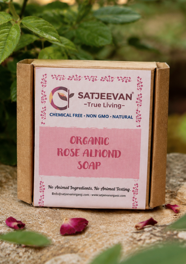 Organic Rose Almond Soap 100g