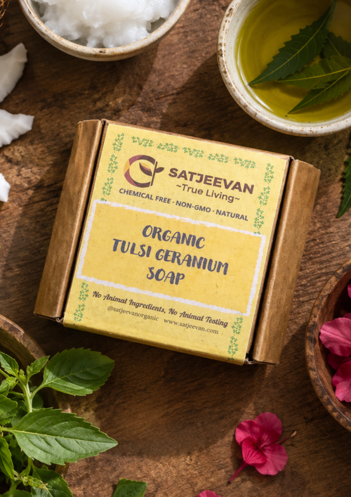 Organic Tulsi Geranium Soap 100g