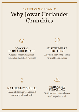 Organic Jowar Coriander Crunchies 100g