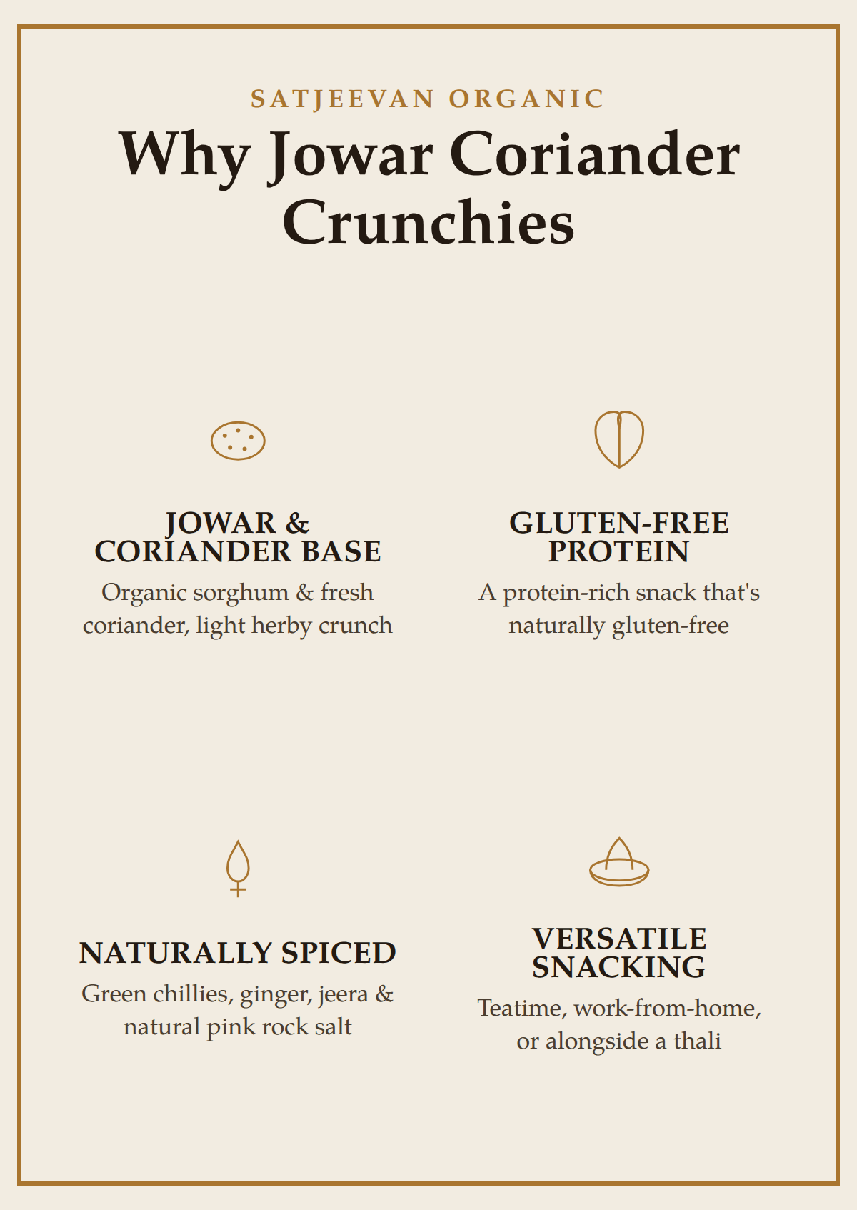 Organic Jowar Coriander Crunchies 100g