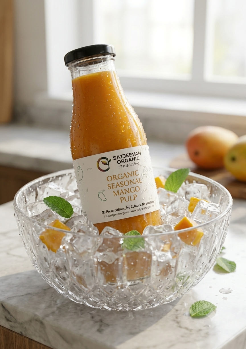 Organic Seasonal Mango Pulp 500ml