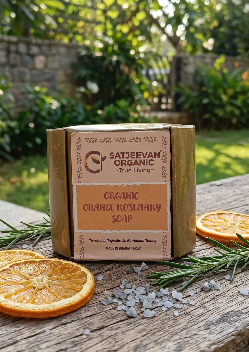 Organic Orange Rosemary Soap 100g