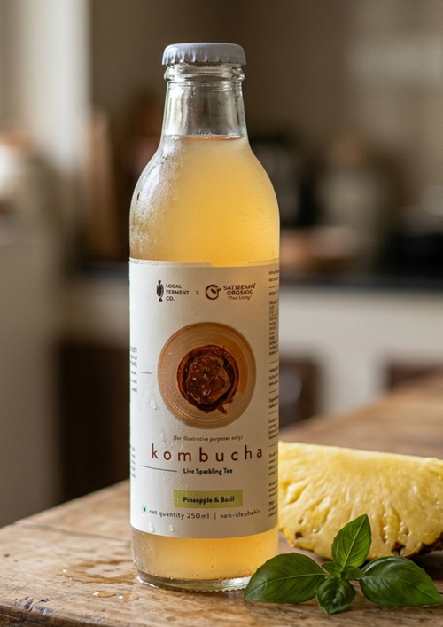 Organic Kombucha Pineapple Basil 250ml
