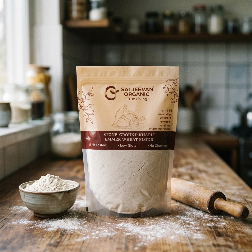 Organic Stone-Ground Khapli Emmer Wheat Flour 1000g