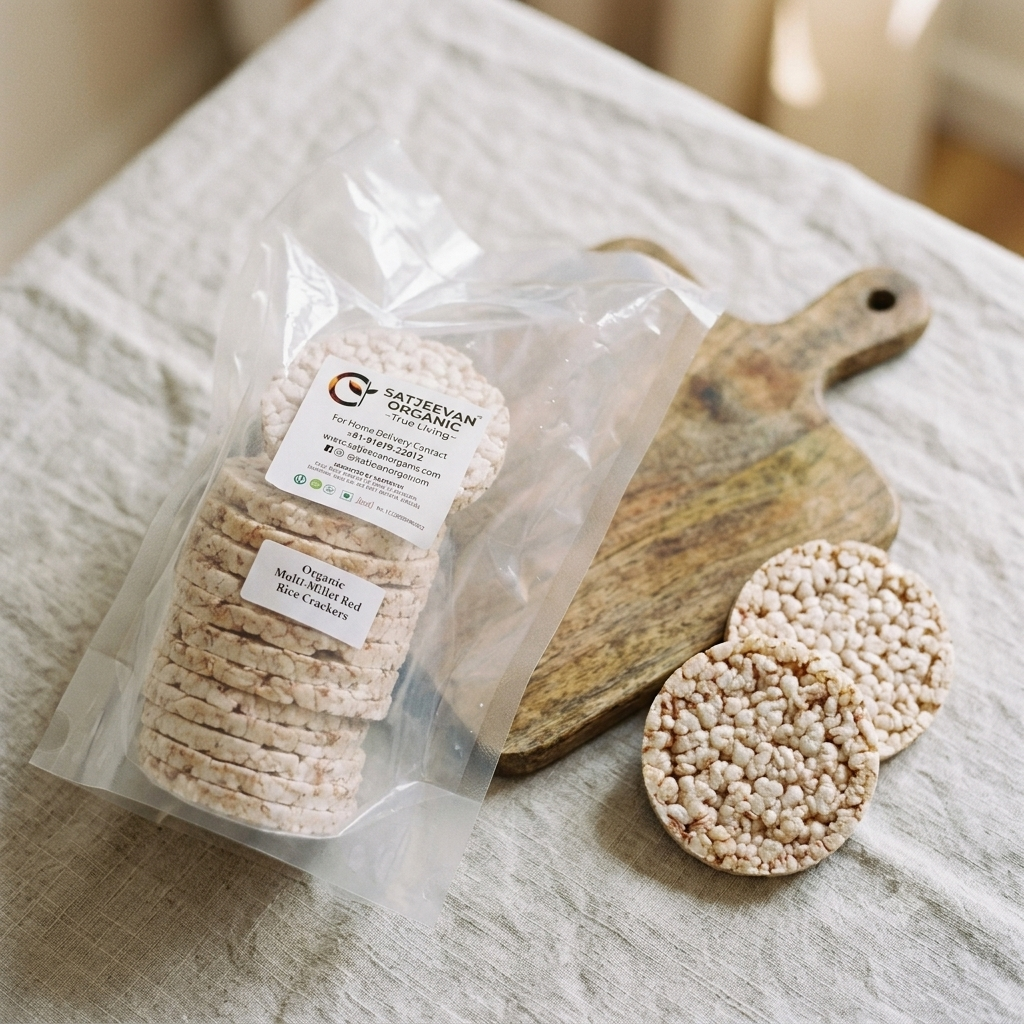 Organic Multi-Millet Red Rice Crackers 100g