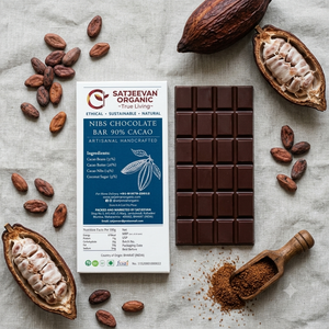 Organic Nibs Chocolate Bar 90% Cacao 70g