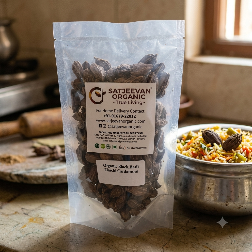 Organic Black Badi Elaichi Cardamom 100g