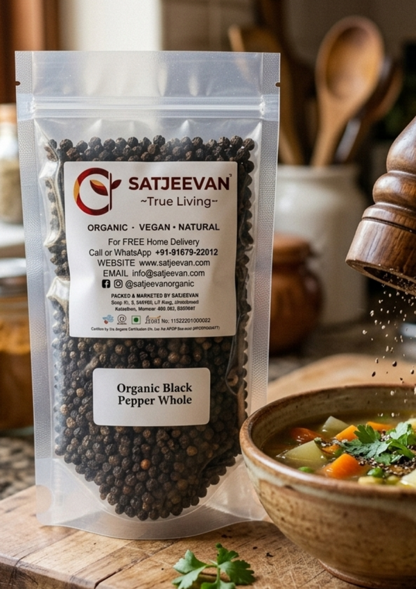 Organic Black Pepper Whole 100g