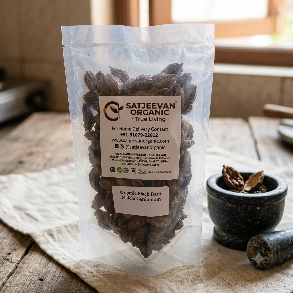 Organic Black Badi Elaichi Cardamom 100g