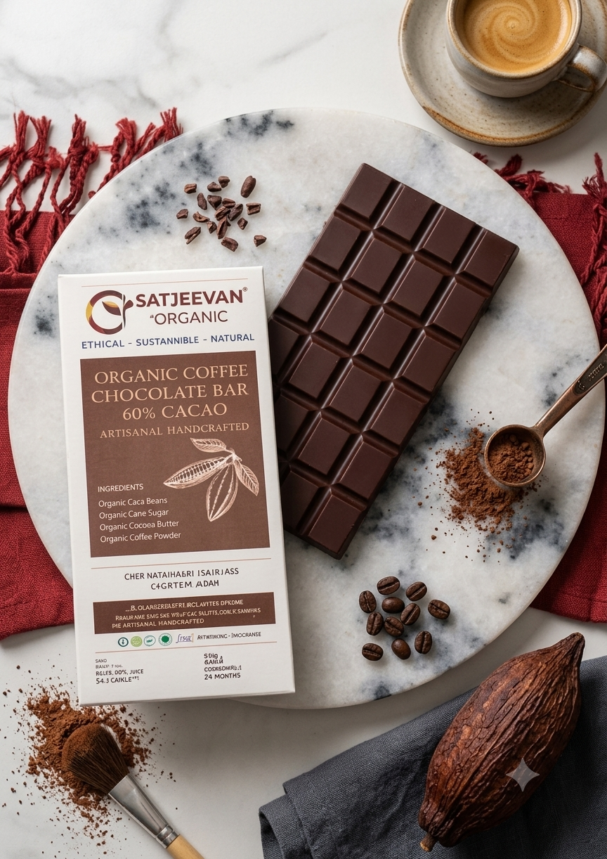 Organic Coffee Chocolate Bar 60% Cacao 70g