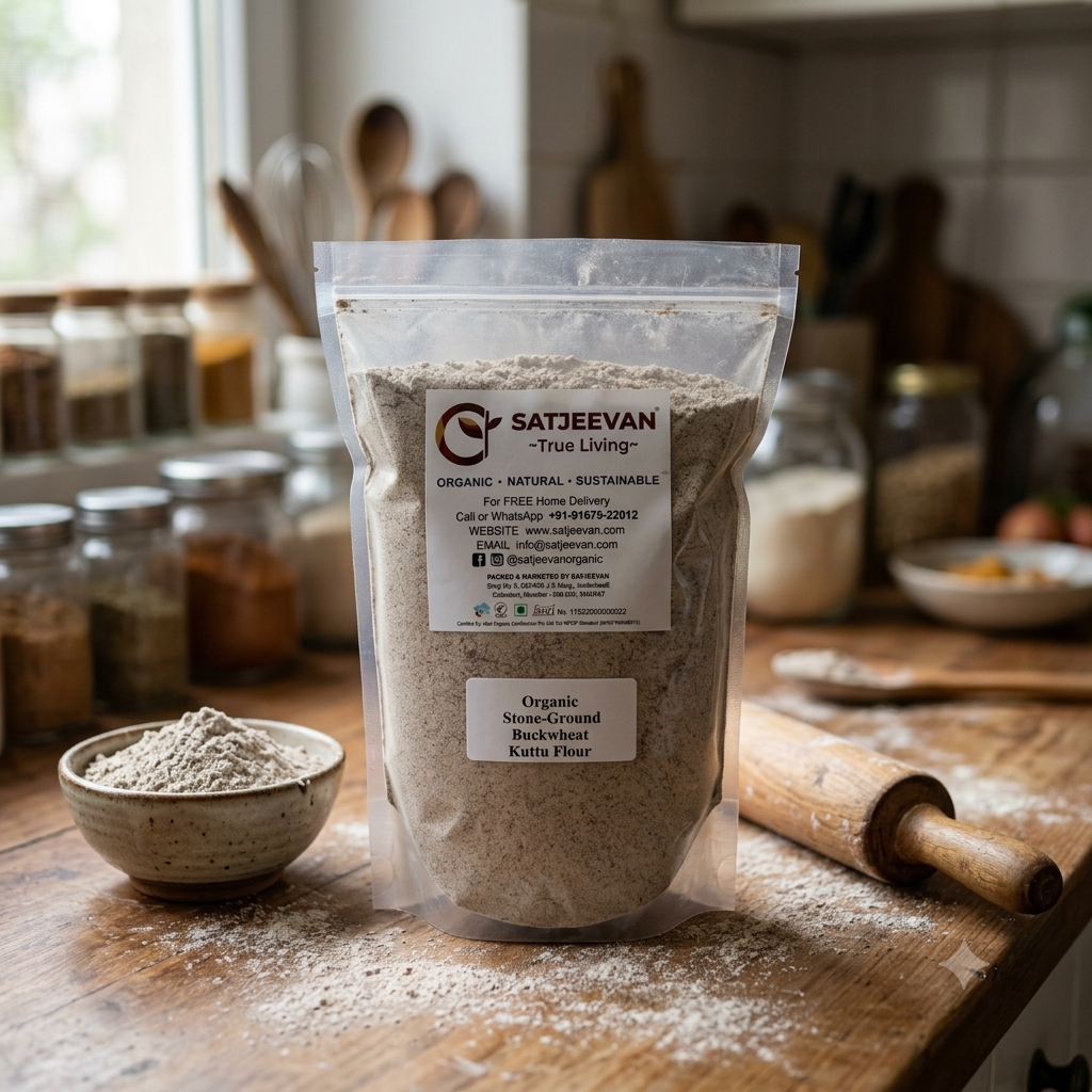 Organic Stone-Ground Buckwheat Kuttu Flour 500g