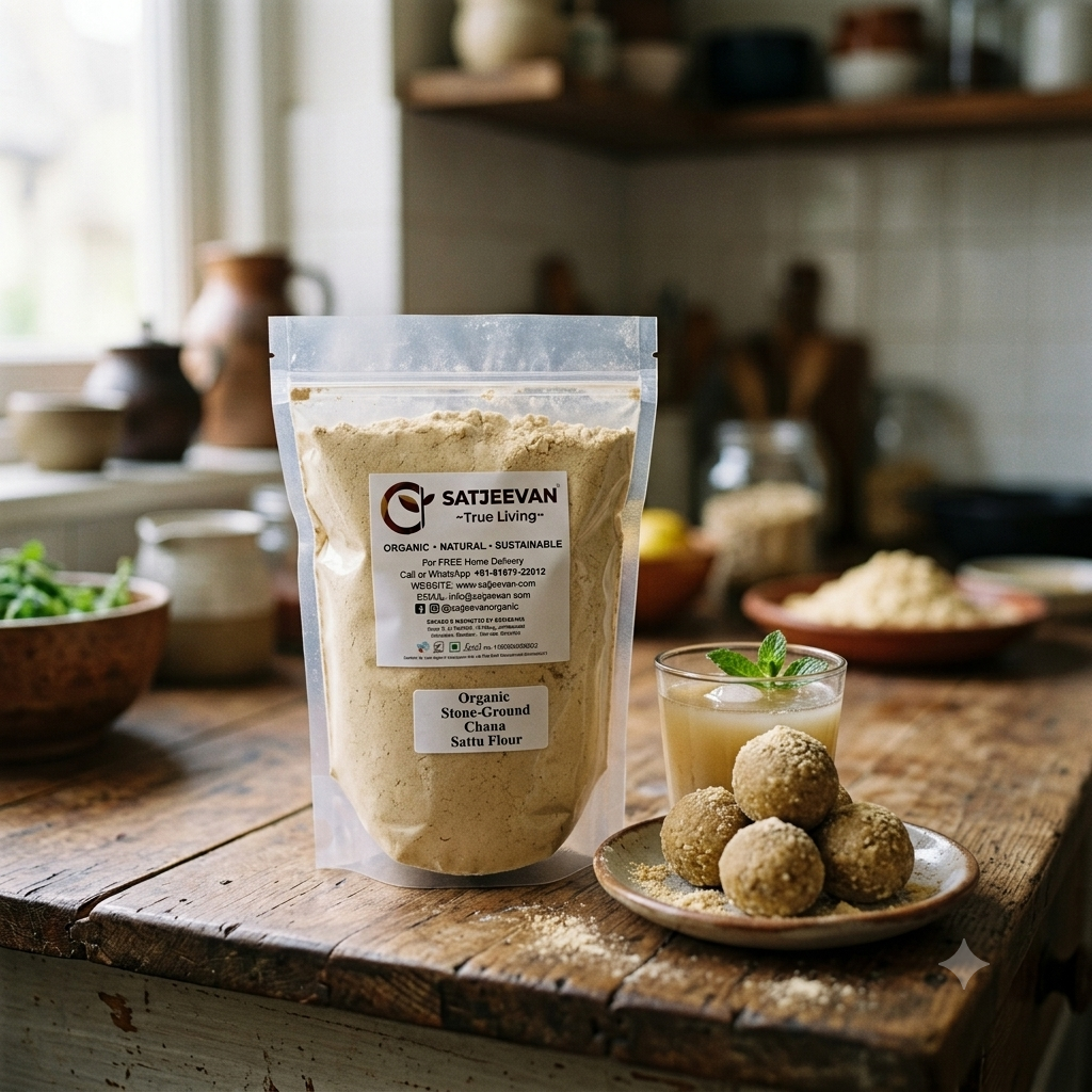 Organic Stone-Ground Chana Sattu Flour 500g