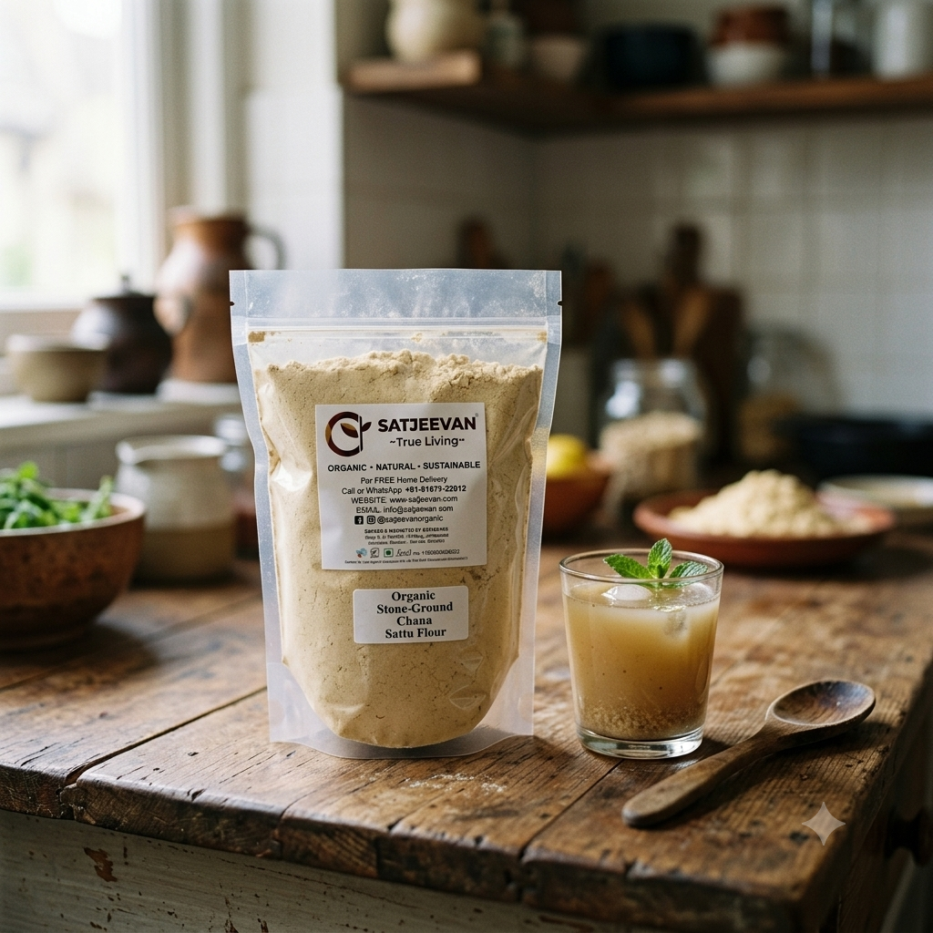 Organic Stone-Ground Chana Sattu Flour 500g