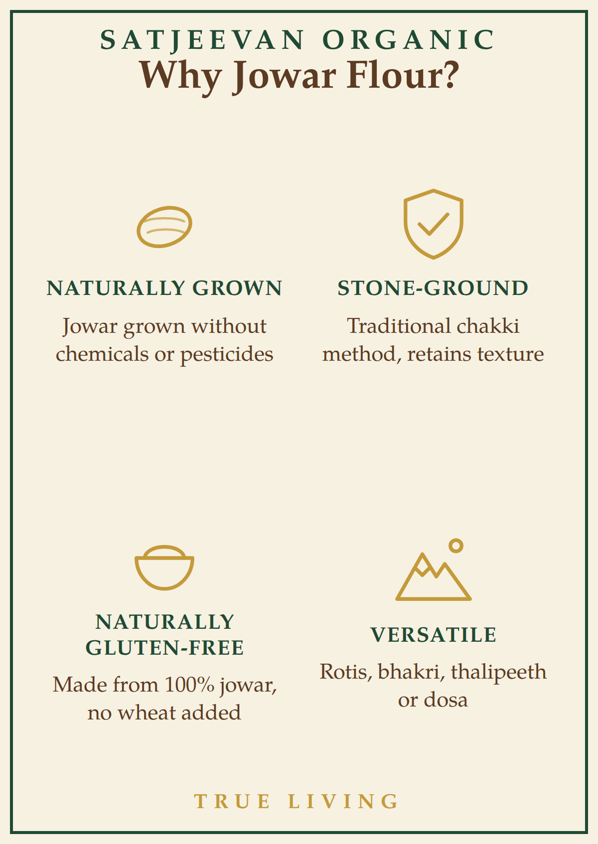 Organic Stone-Ground Jowar Flour 1000g