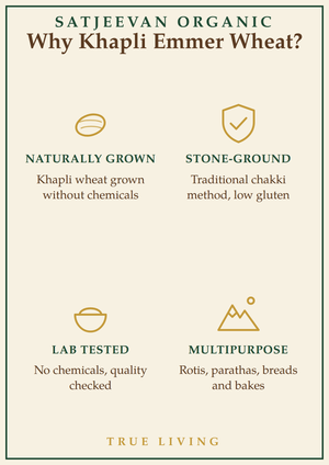 Organic Stone-Ground Khapli Emmer Wheat Flour 1000g