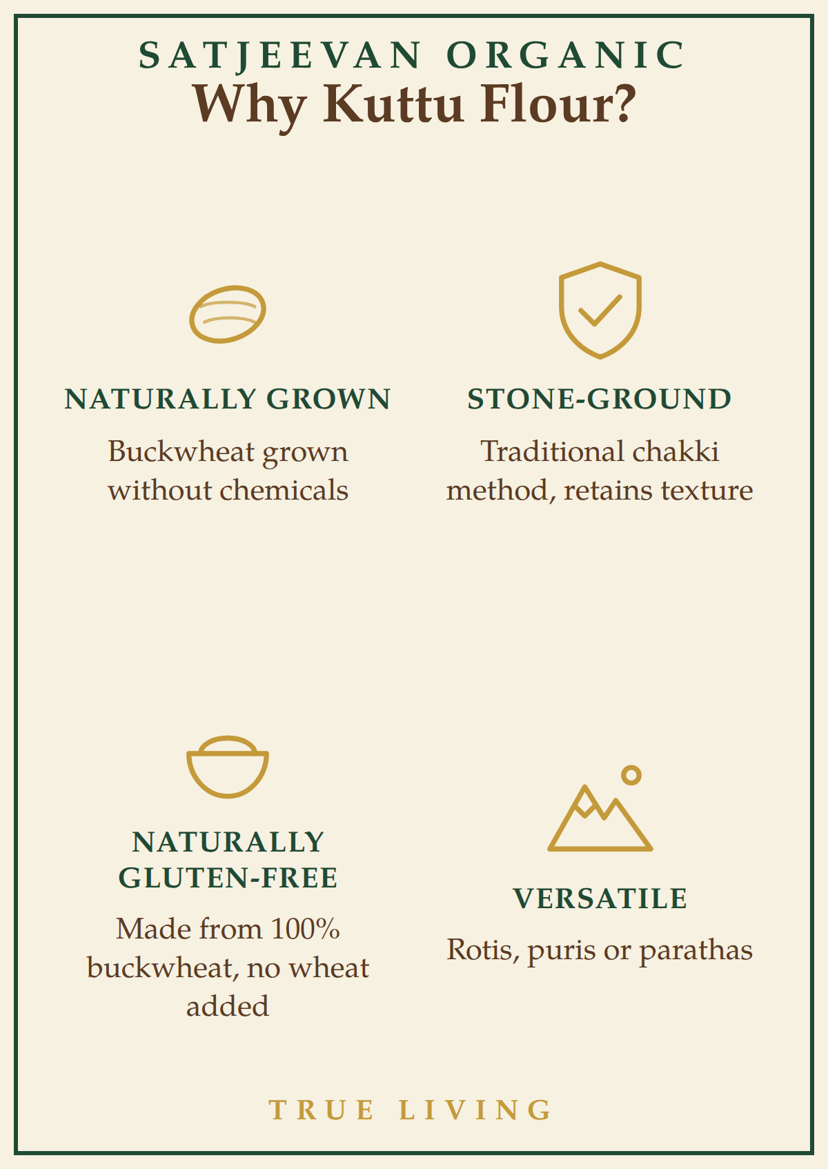 Organic Stone-Ground Buckwheat Kuttu Flour 500g