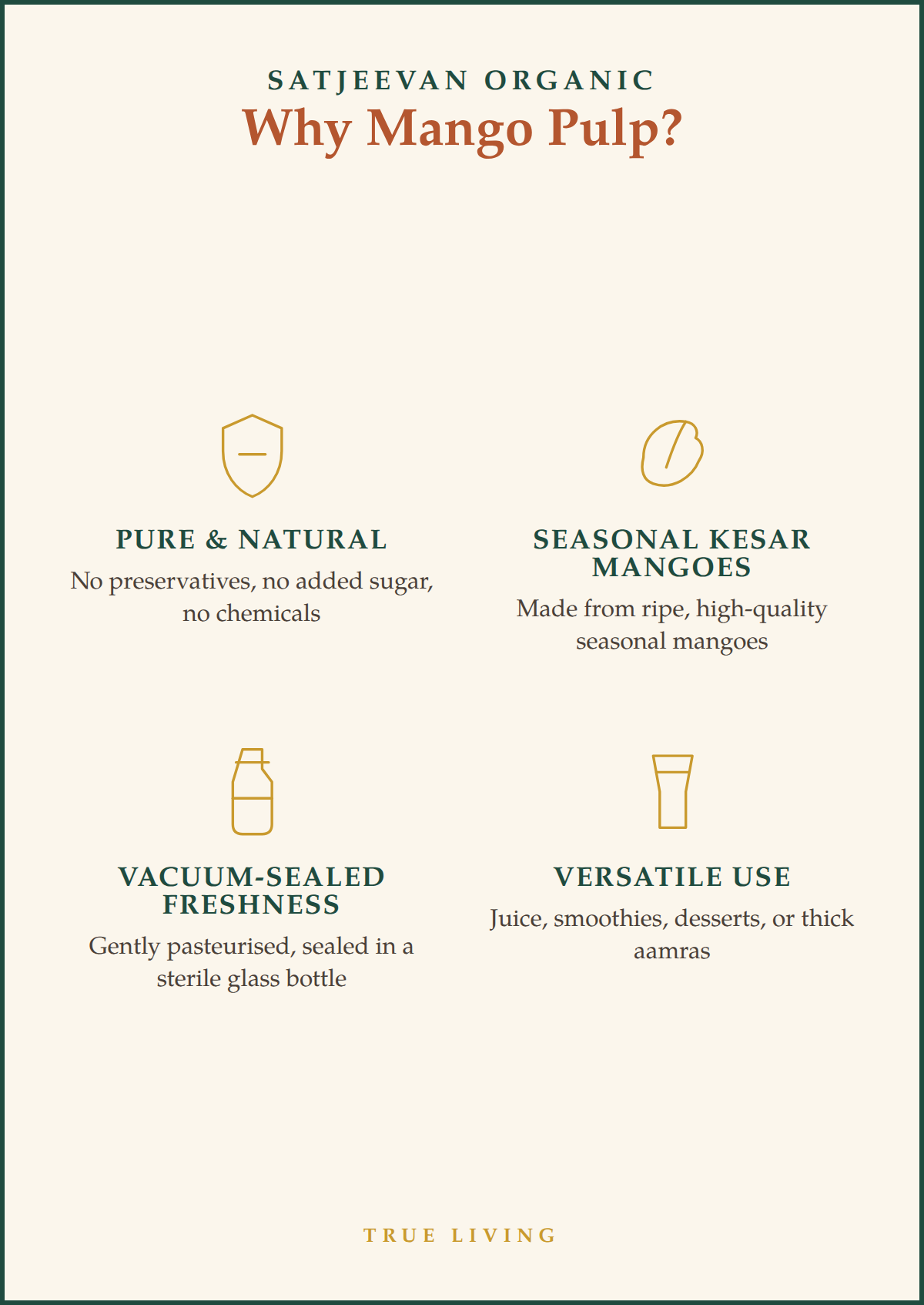 Organic Seasonal Mango Pulp 500ml