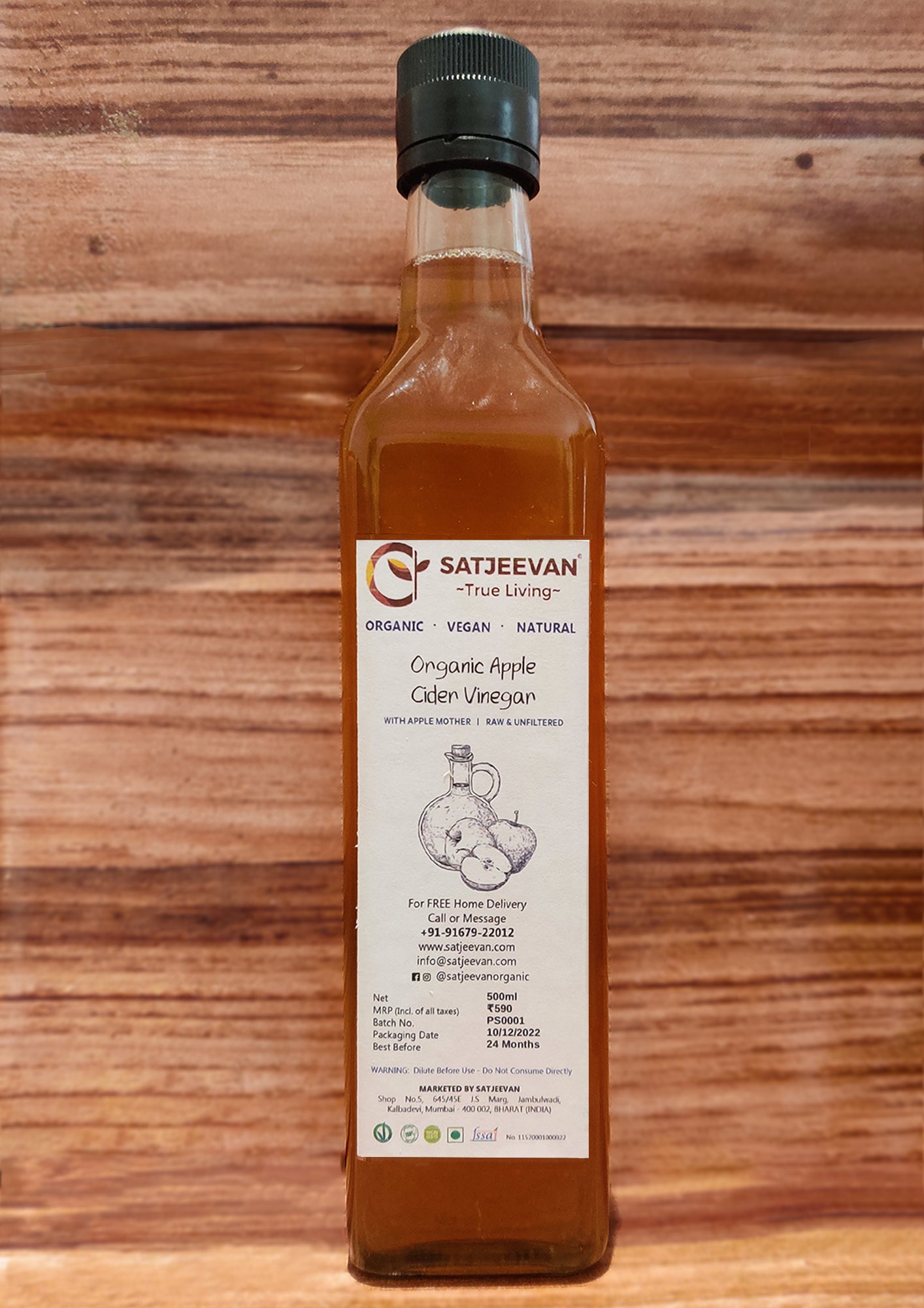 Organic Apple Cider Vinegar 500ml