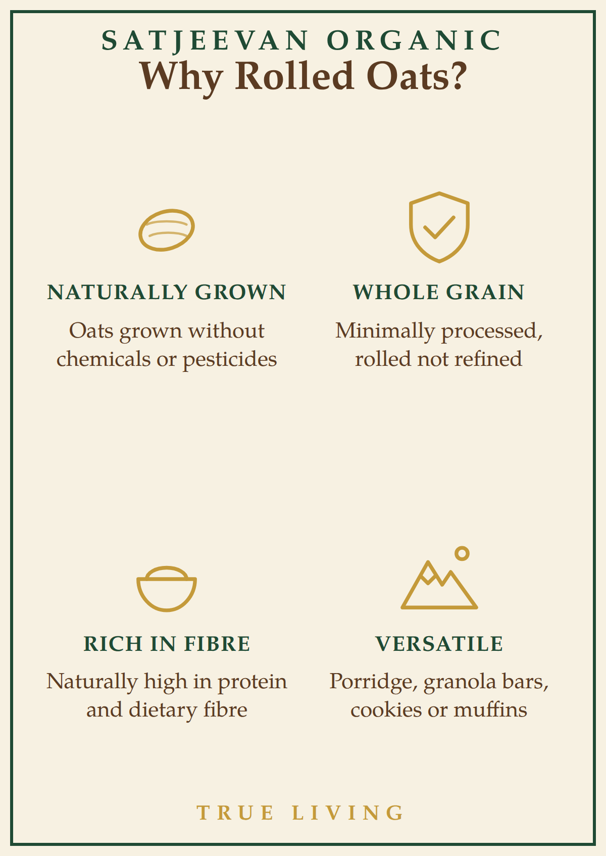 Organic Brown Oats Rolled 500g