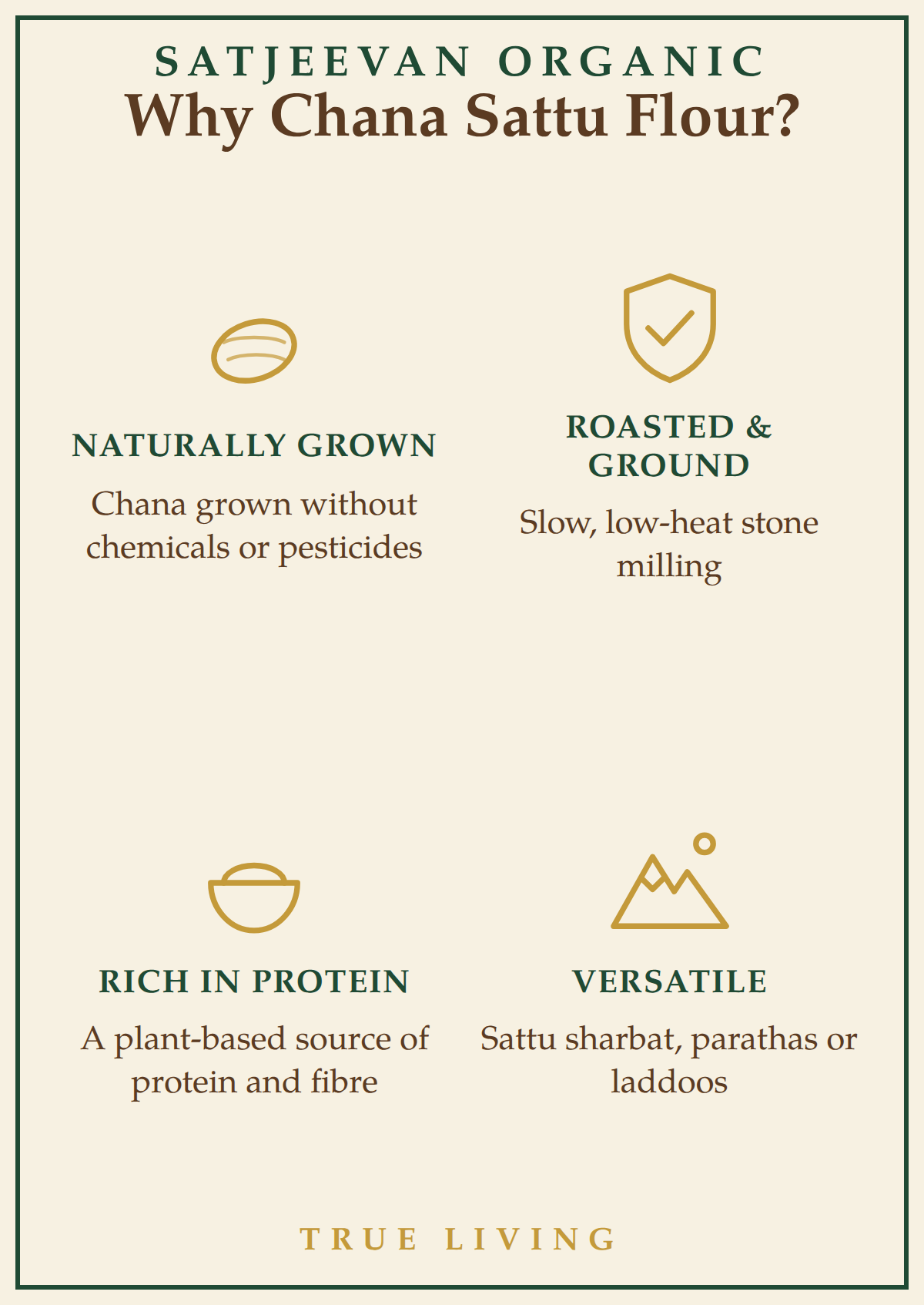 Organic Stone-Ground Chana Sattu Flour 500g