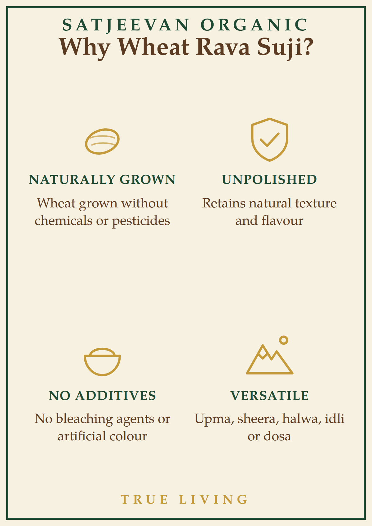 Organic Wheat Rava Suji 500g