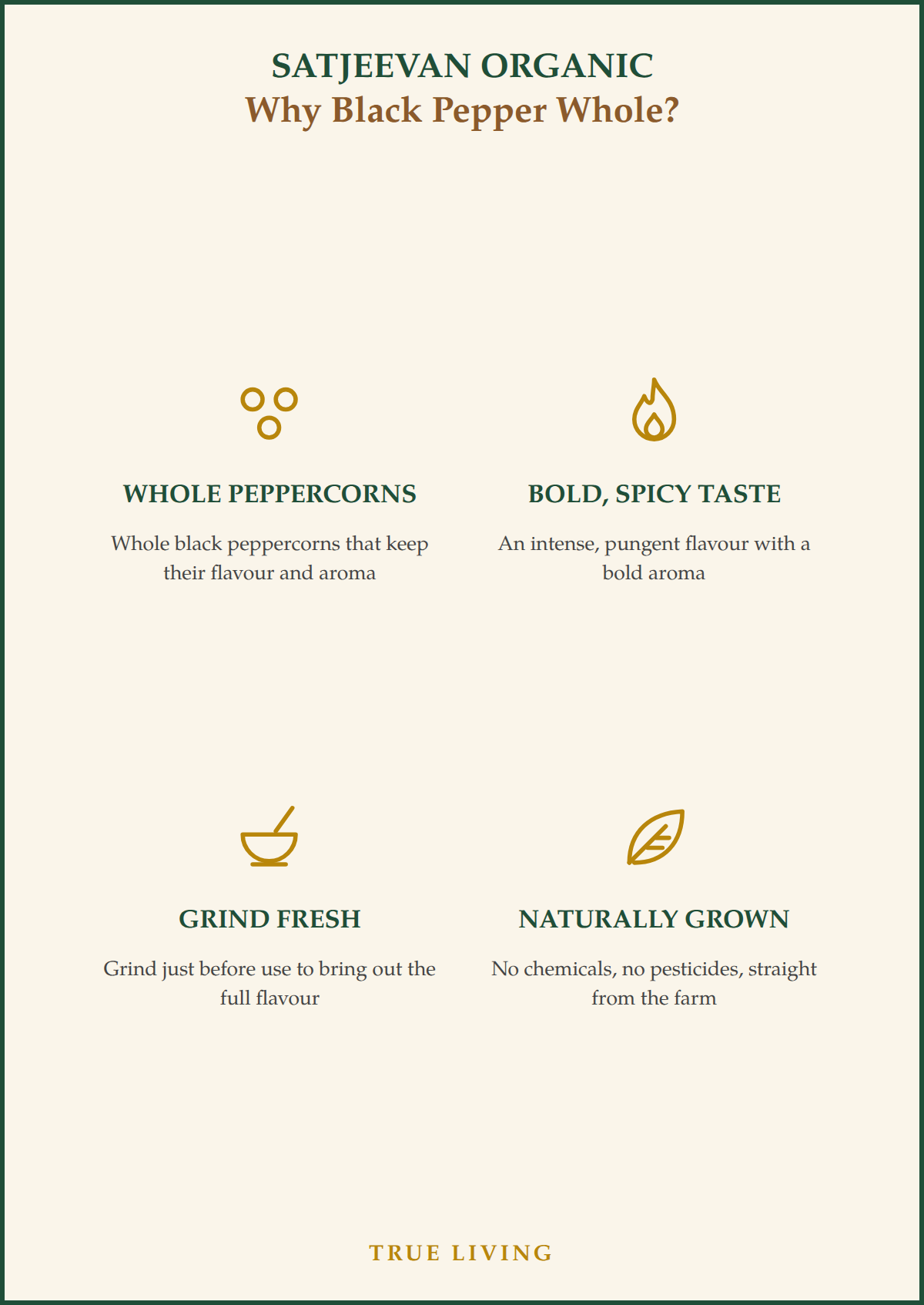 Organic Black Pepper Whole 100g