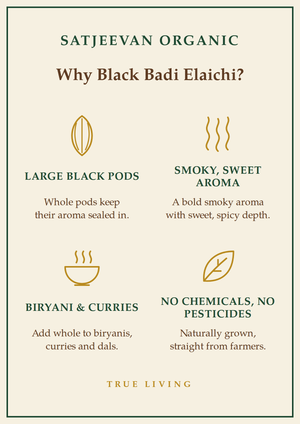 Organic Black Badi Elaichi Cardamom 100g