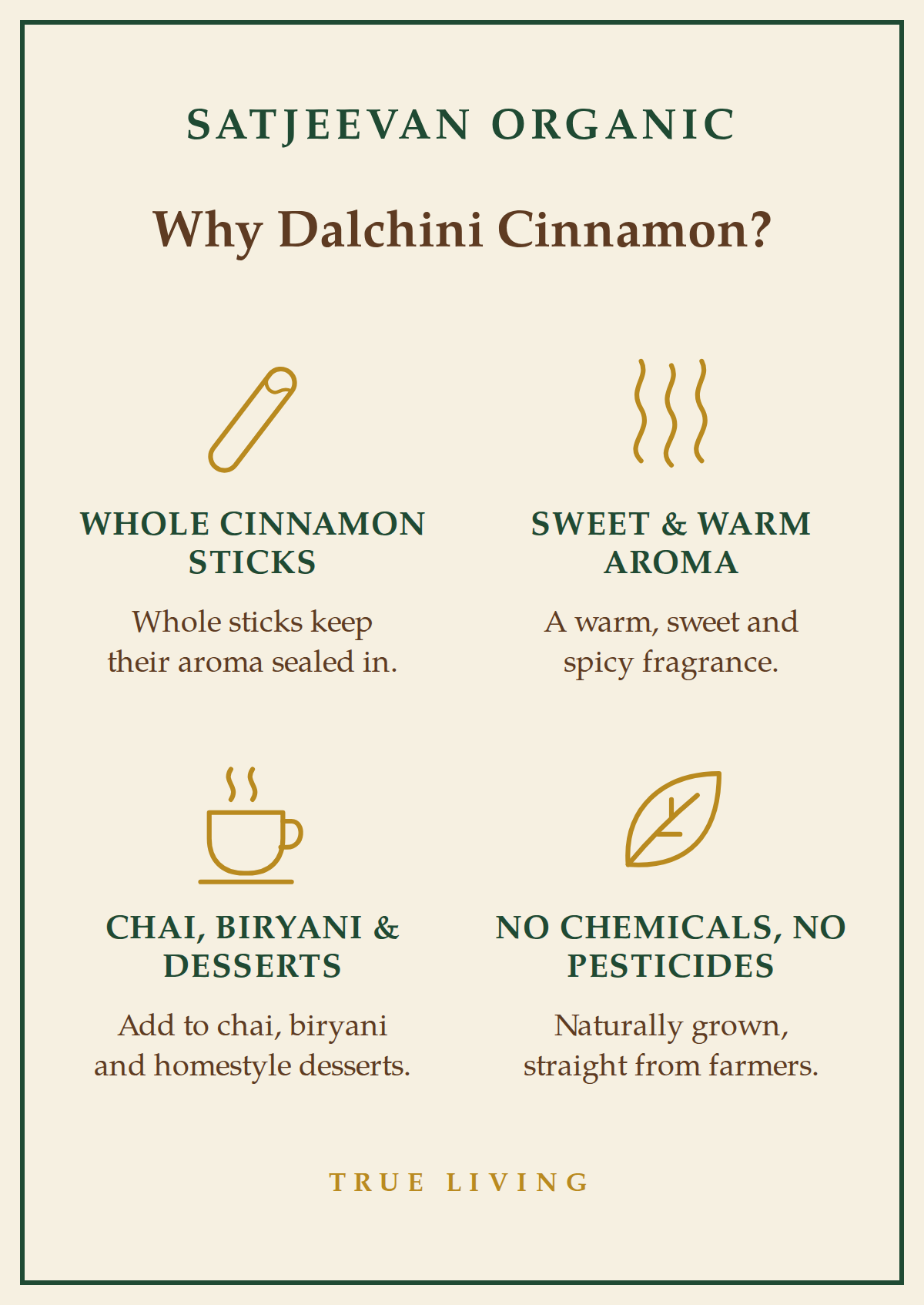 Organic Dalchini Cinnamon Whole 100g
